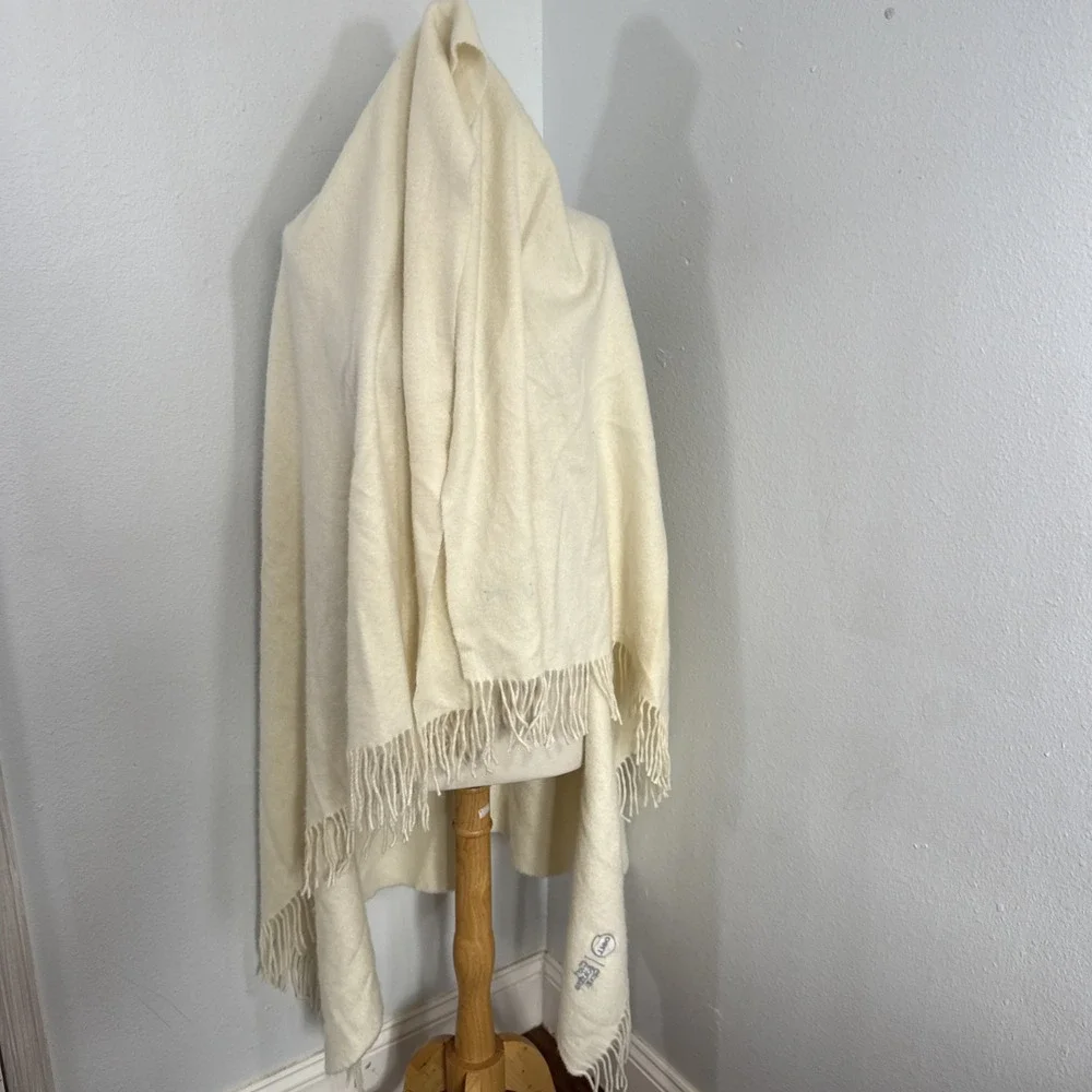 State Cashmere Throw Blanket‎ 50x58 Ivory Fringe Sofa Soft Premium Cashmere